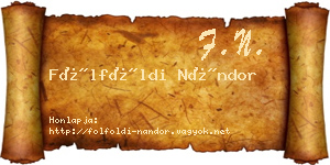 Fölföldi Nándor névjegykártya