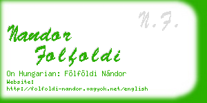 nandor folfoldi business card