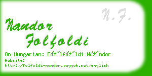 nandor folfoldi business card